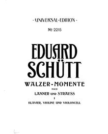Partition Piano, Walzer Momente nach Lanner et Strauss, Schütt, Eduard