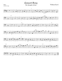 Partition viole de basse, 5 chansons, Byrd, William