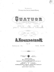 Partition violon 1, corde quatuor, G major, Kuznetsov, Aleksandr