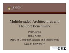 4 multithreaded architectures and the sort  benchmark