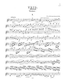Partition violon, Piano Trio No.1, Op.24, C minor, Herzogenberg, Heinrich von