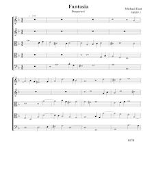 Partition Desperavi  - Fantasia VdGS No.1 - partition complète (Tr Tr T T B), fantaisies pour 5 violes de gambe