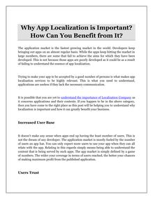 Why App Localization is Important? How Can You Benefit from It?