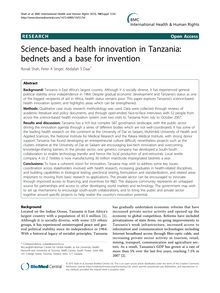 Science-based health innovation in Tanzania: bednets and a base for invention