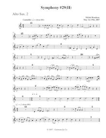 Partition Alto Saxophone 2, Symphony No.29, B♭ major, Rondeau, Michel par Michel Rondeau