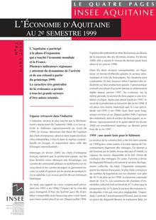 L économie d Aquitaine au 2e semestre 1999   