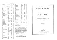 Partition parties complètes, corde quintette No.9, Onslow, Georges
