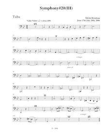 Partition Tuba, Symphony No.20, B-flat major, Rondeau, Michel par Michel Rondeau