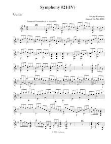Partition guitare, Symphony No.21, G major, Rondeau, Michel par Michel Rondeau