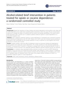 Alcohol-related brief intervention in patients treated for opiate or cocaine dependence: a randomized controlled study