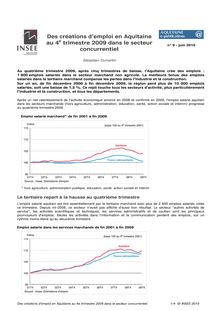 Des créations d emploi en Aquitaine au 4e trimestre 2009 dans le secteur concurrentiel