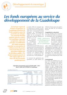 Développement économique 2009 : Les fonds européens au service du développement de la Guadeloupe