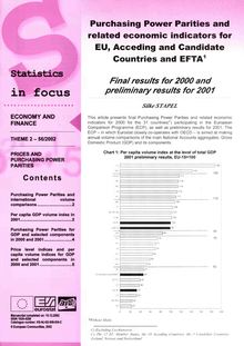 Purchasing power parities and related economic indicators for EU, acceding and candidate countries and EFTA
