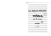 Partition basson (different copy), La belle Hélène, Offenbach, Jacques