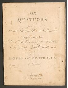Partition violon I, corde quatuor No.5, Op.18/5, A major, Beethoven, Ludwig van