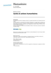 Santé et actions humanitaires