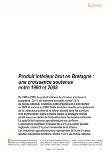 Produit intérieur brut en Bretagne : une croissance soutenue entre 1990 et 2008