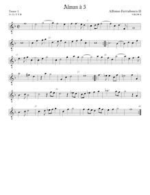 Partition Tenor1 viole de gambe, octave aigu clef, Alman, Ferrabosco Jr., Alfonso