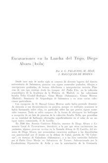 Excavaciones en la Lancha del Trigo, Diego Alvaro (Avila)