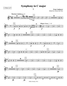 Partition cor 1 (F), Symphony en C major, C major, Asplmayr, Franz