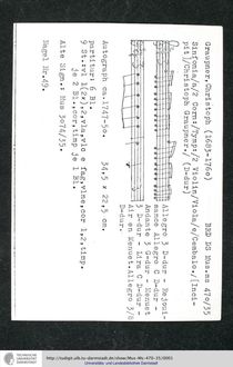 Partition complète et parties, Sinfonia en D major, GWV 534