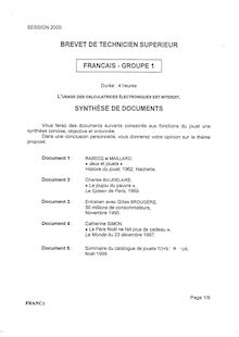 Français 2000 BTS Industries des matériaux souples