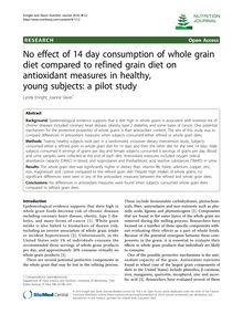 No effect of 14 day consumption of whole grain diet compared to refined grain diet on antioxidant measures in healthy, young subjects: a pilot study