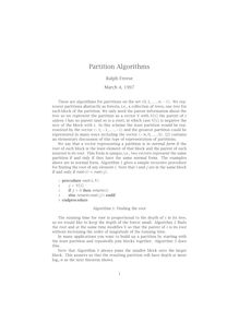 Partition algorithms