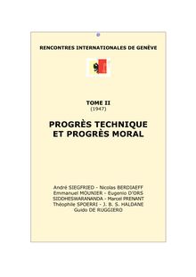 Progrès technique et progrès moral