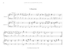 Partition , Bourrées I & II,  No.4, Overture, D major, Bach, Johann Sebastian