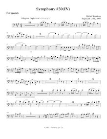 Partition basson, Symphony No.30, A major, Rondeau, Michel par Michel Rondeau