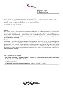 Autour d Angers et de la Roche-sur-Yon. Etude comparée de quelques aspects de l espace péri-urbain  - article ; n°1 ; vol.136, pg 549-560