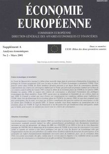 ECONOMIE EUROPEENNE SUPPLEMENT A - ECONOMIC TRENDS VOL. 2