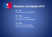 Elections municipales 2014 - Candidats investis ou soutenus par l’UMP