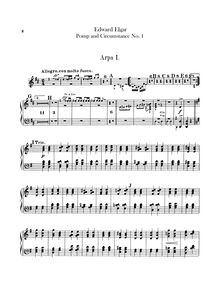Partition harpe 1*, 2*, Pomp et Circumstance, Op.39, Elgar, Edward