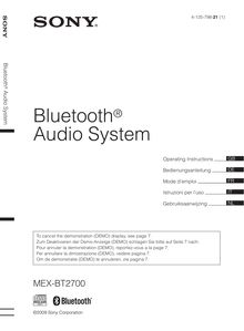 Notice Système de voiture Audio Sony  MEX-BT2700