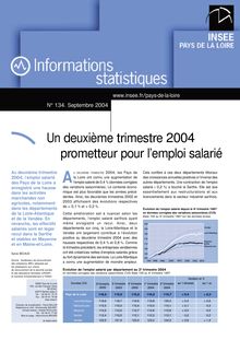 Un deuxième trimestre 2004 prometteur pour l emploi salarié