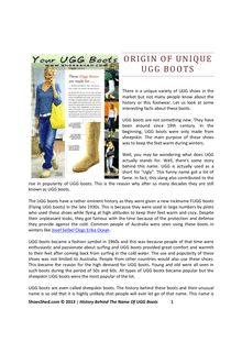 Origin Of Unique UGG Boots