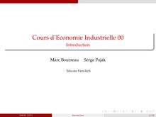 Cours d Economie Industrielle 00 - Introduction