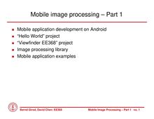 Mobile image processing  Part 1
