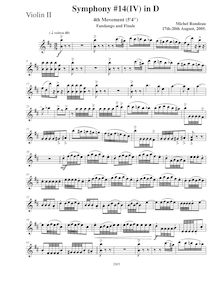 Partition violons II, Symphony No.14, D major, Rondeau, Michel par Michel Rondeau
