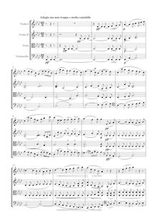 Partition , Adagio ma non troppo e molto cantabile, corde quatuor No.12, Op.127