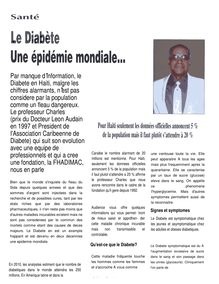 Par manque d information, le Diabete en Haiti,  malgre les chiffres ...