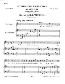 Partition complète, Song, Seufzer eines Ungeliebten und Gegenliebe, WoO 118 par Ludwig van Beethoven