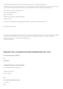 Projet de la constitution française de 1791 par Maximilien Robespierre