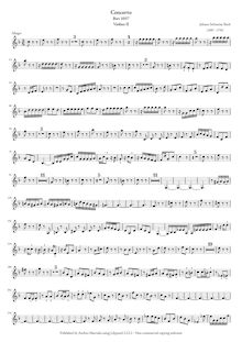 Partition violons II, clavecin Concerto No.6, F major, Bach, Johann Sebastian