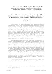 Sous presse dans   the role of greek classics in the developement