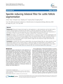 Speckle reducing bilateral filter for cattle follicle segmentation