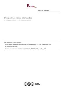 Perspectives franco-allemandes - article ; n°1 ; vol.32, pg 22-34