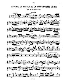 Partition de violon, Symphony No.39, E♭ major, Mozart, Wolfgang Amadeus par Wolfgang Amadeus Mozart